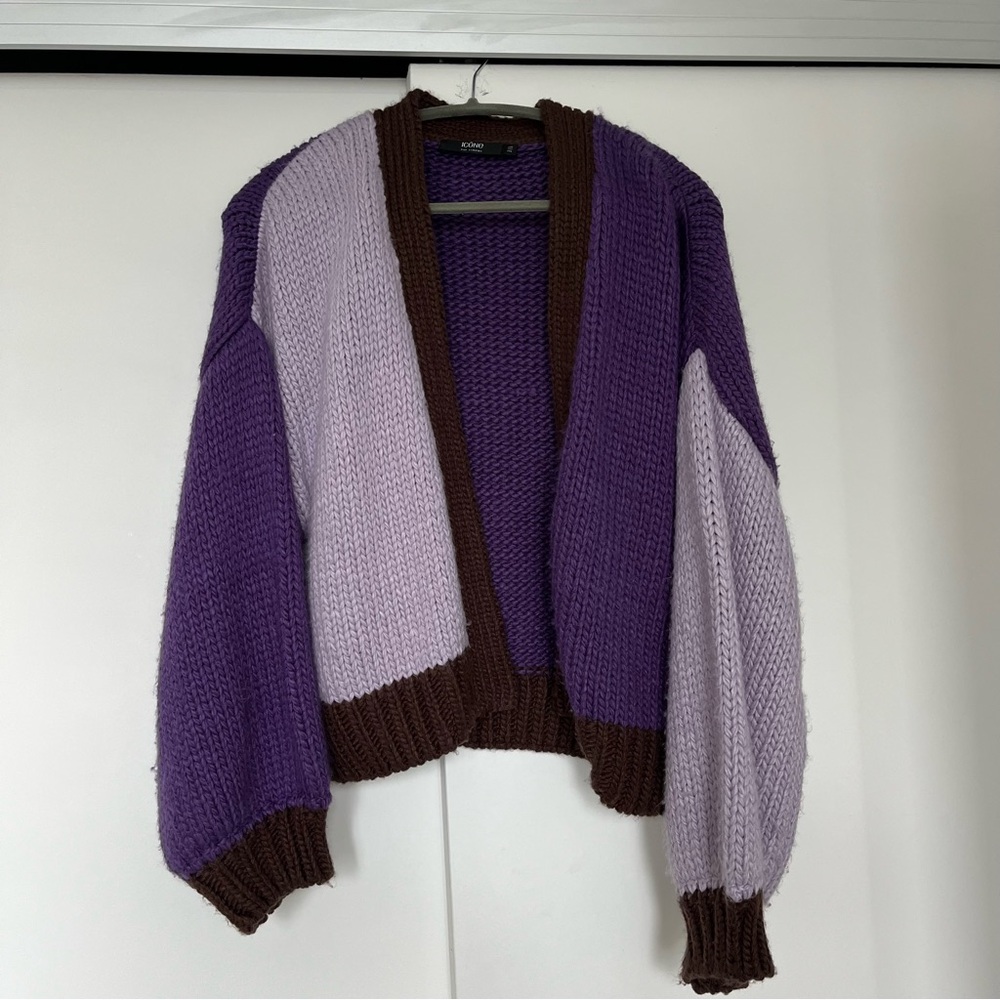 Purple and Brown Women's Cardigan